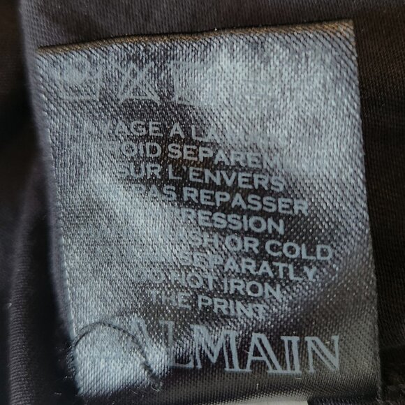 Balmain Paris Black Long Sleeve T-Shirt Size Small 100% Cotton Read Description - Picture 6 of 12